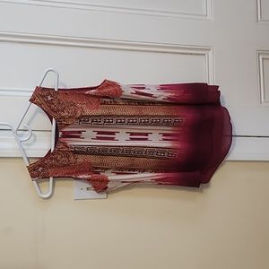 Rose & Olive magenta/hot pink fuscia blouse size small 18" underarm to underarm